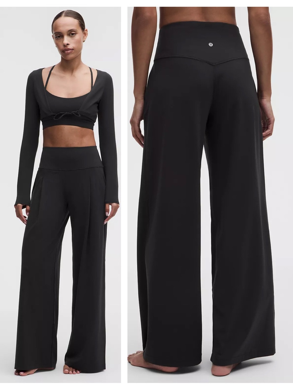 Lululemon Align Palazzo Pant Short Black Size 8 Wide Leg Pants